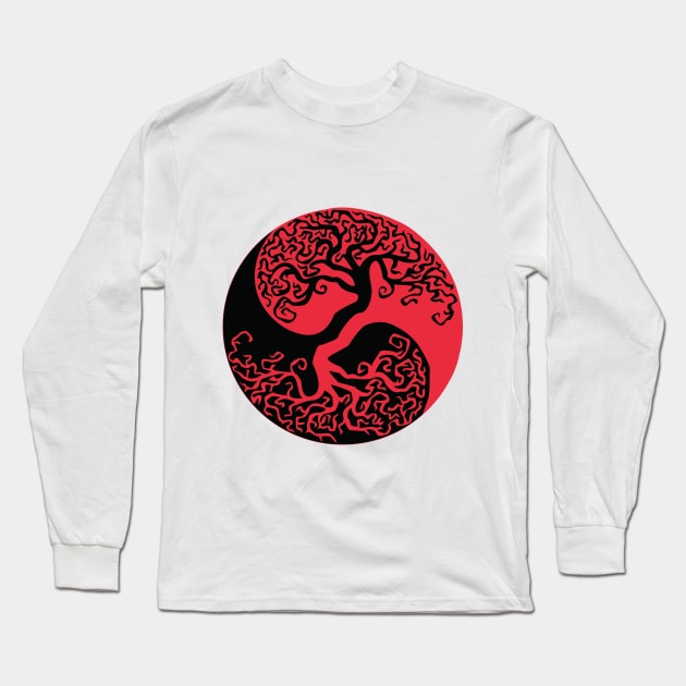 Ying Yang Tree of Life Long Sleeve T-Shirt by monkeydluffy5432